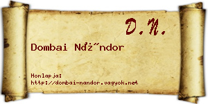 Dombai Nándor névjegykártya