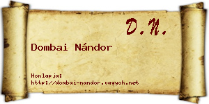 Dombai Nándor névjegykártya